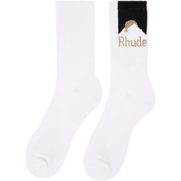  루드 Rhude White Moonlight Sport Socks 241923F076005