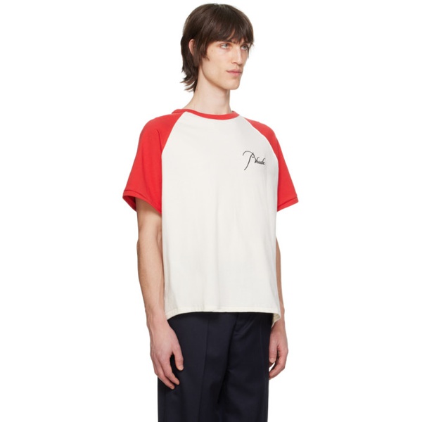  루드 Rhude Red & 오프화이트 Off-White Raglan T-Shirt 241923M213065