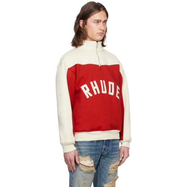  루드 Rhude Red & 오프화이트 Off-White Half-Zip Sweater 241923M202030