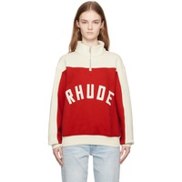 루드 Rhude Red & 오프화이트 Off-White Paneled Sweatshirt 241923F097011