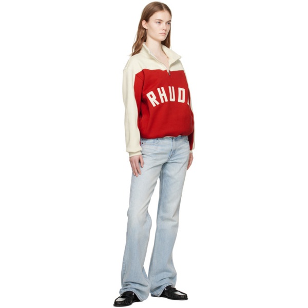  루드 Rhude Red & 오프화이트 Off-White Paneled Sweatshirt 241923F097011