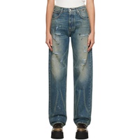 루드 Rhude Indigo Wide-Leg Jeans 232923F069005