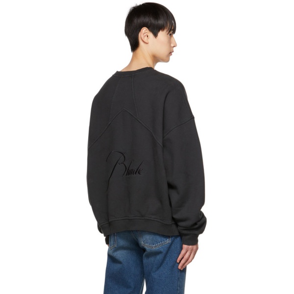  루드 Rhude Black Embroidered Sweatshirt 222923M204007