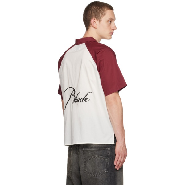  루드 Rhude 오프화이트 Off-White & Burgundy Raglan Sleeve Shirt 232923M192024