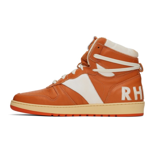  루드 Rhude Orange & White Rhecess Hi Sneakers 231923M236004