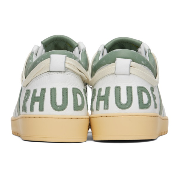 루드 Rhude White & Green Rhecess Low Sneakers 231923M237015