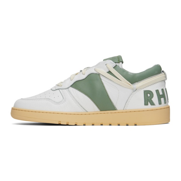  루드 Rhude White & Green Rhecess Low Sneakers 231923M237015