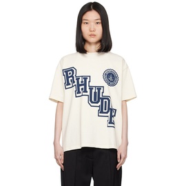 루드 Rhude 오프화이트 Off-White Collegiate Crest T-Shirt 242923F110005