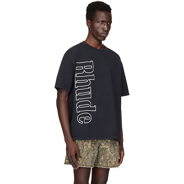  루드 Rhude SSENSE Exclusive Black Side Logo T-Shirt 242923M213022