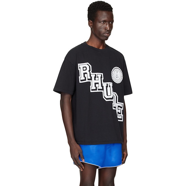  루드 Rhude Black Collegiate Crest T-Shirt 242923M213026