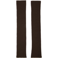 릭 오웬스 Rick Owens Brown Ribbed Arm Warmers 232232F012000