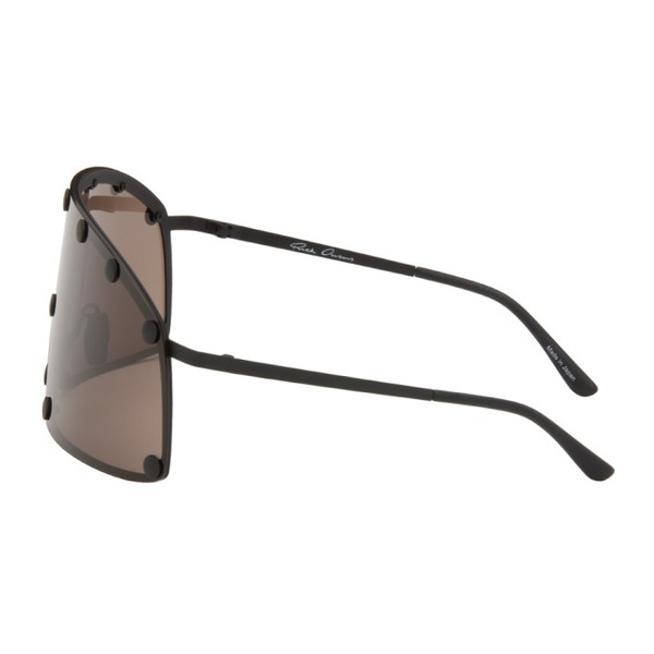  릭 오웬스 Rick Owens Black & Brown Shielding Sunglasses 241232M134011