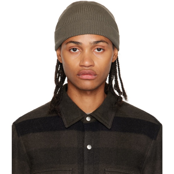  릭 오웬스 Rick Owens Gray Ribbed Beanie 232232M138003