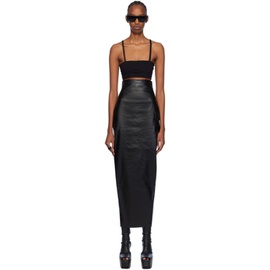 릭 오웬스 Rick Owens Black Dirt Pillar Denim Maxi Skirt 241232F093023