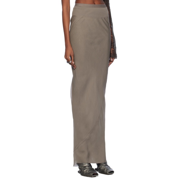  릭 오웬스 Rick Owens Gray Long Coda Maxi Skirt 241232F093020