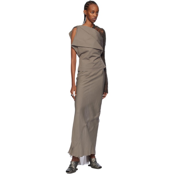  릭 오웬스 Rick Owens Gray Long Coda Maxi Skirt 241232F093020