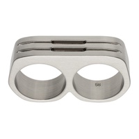 릭 오웬스 Rick Owens Silver Double Grill Ring 241232F024000