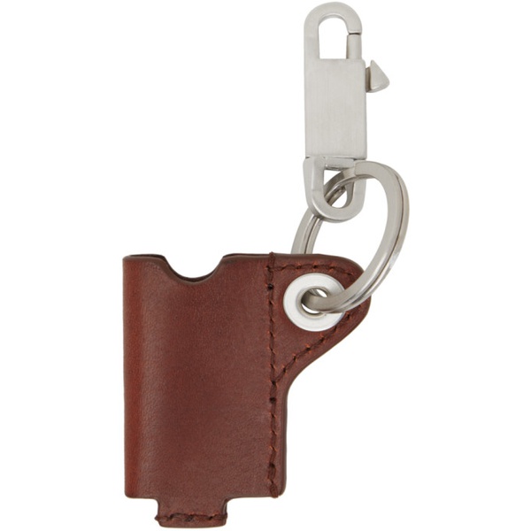  릭 오웬스 Rick Owens Burgundy & Silver Mini Lighter Holder Keychain 241232M148002