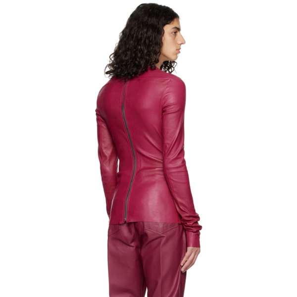 릭 오웬스 Rick Owens Pink Edfu Leather Long Sleeve T-Shirt 231232M213119
