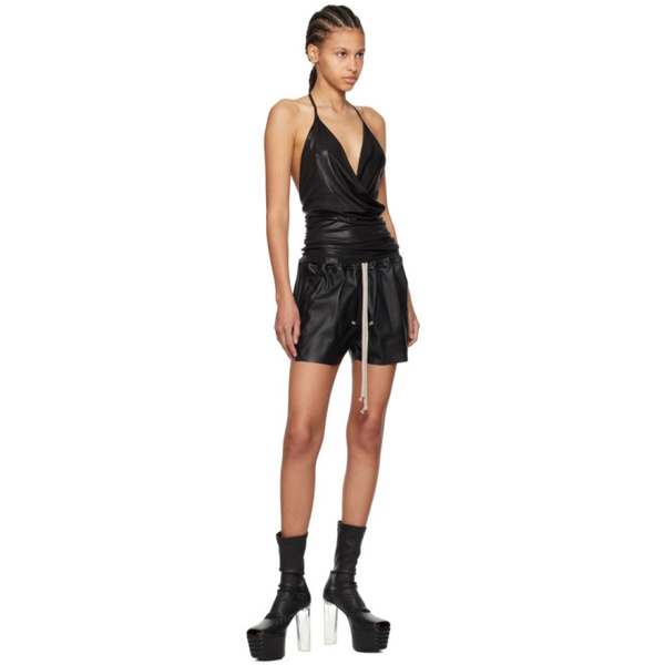  릭 오웬스 Rick Owens Black Gabe Leather Shorts 241232F088014