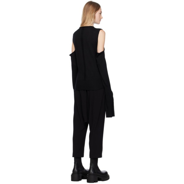  릭 오웬스 Rick Owens Black Cape Sleeve Sweater 232232F096002