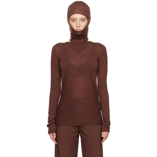  릭 오웬스 Rick Owens Burgundy Column Long Sleeve T-Shirt 222232F096007