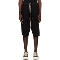 릭 오웬스 Rick Owens Black Porterville Bela Pods Shorts 242232M193014