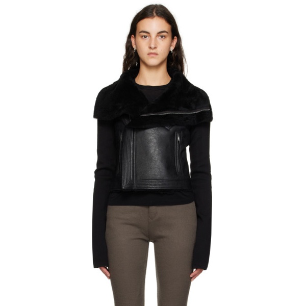  릭 오웬스 Rick Owens Black Classic Biker Leather Jacket 232232F064003