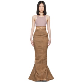 릭 오웬스 Rick Owens Brown Lido Dirt Pillar Long Denim Maxi Skirt 241232F093029