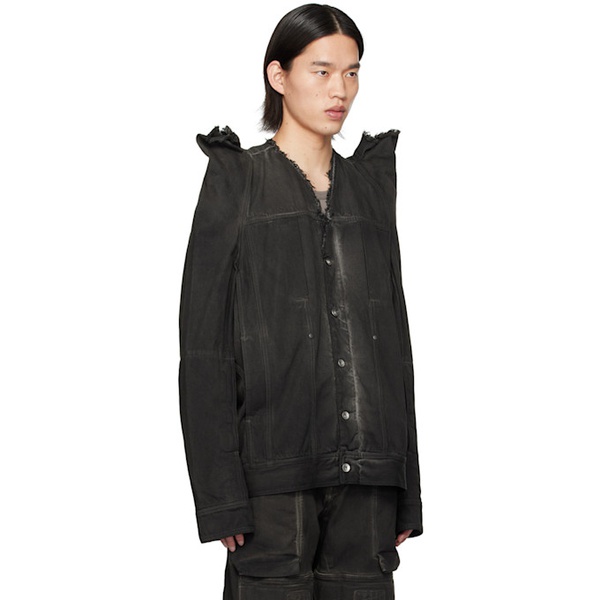  릭 오웬스 Rick Owens Black TEC Worker Denim Jacket 241232M177002