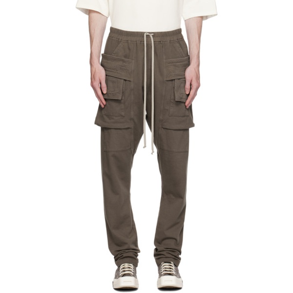  릭 오웬스 다크쉐도우 릭 오웬스 Rick Owens DRKSHDW Gray Creatch Cargo Pants 232126M188000