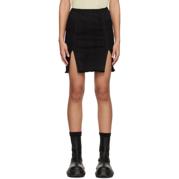  릭 오웬스 다크쉐도우 릭 오웬스 Rick Owens DRKSHDW Black Lido Denim Miniskirt 231126F090005