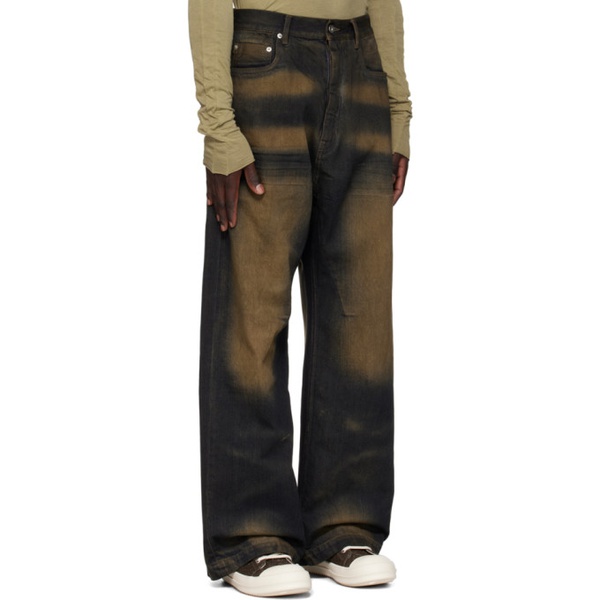  릭 오웬스 다크쉐도우 릭 오웬스 Rick Owens DRKSHDW Indigo & Brown Geth Jeans 232126M186013