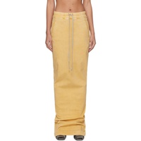 릭 오웬스 다크쉐도우 릭 오웬스 Rick Owens DRKSHDW Yellow Pull On Pillar Denim Maxi Skirt 241126F093018