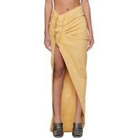 릭 오웬스 다크쉐도우 릭 오웬스 Rick Owens DRKSHDW Yellow Edfu Denim Maxi Skirt 241126F093002