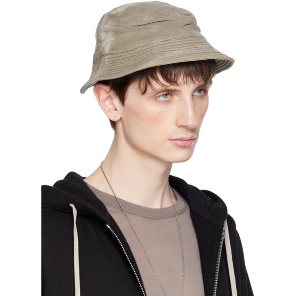  릭 오웬스 다크쉐도우 릭 오웬스 Rick Owens DRKSHDW 오프화이트 Off-White Gilligan Narrow Brim Bucket Hat 241126M140010