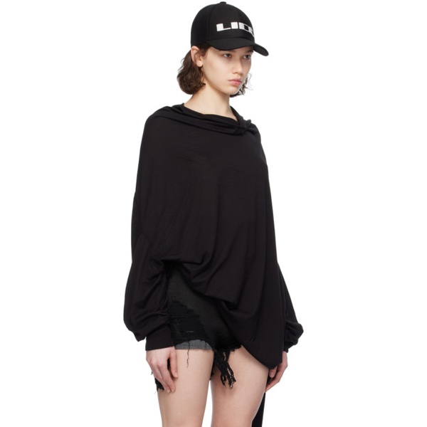  릭 오웬스 다크쉐도우 릭 오웬스 Rick Owens DRKSHDW Black Shroud Long Sleeve T-Shirt 241126F110002