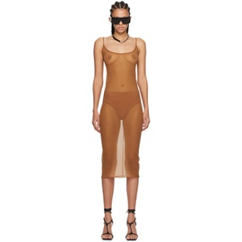 릭 오웬스 Rick Owens Lilies Brown Slip Midi Dress 241039F054005