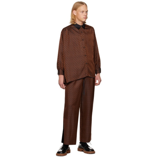  Rito structure Brown Reversible Shirt 222249M192078