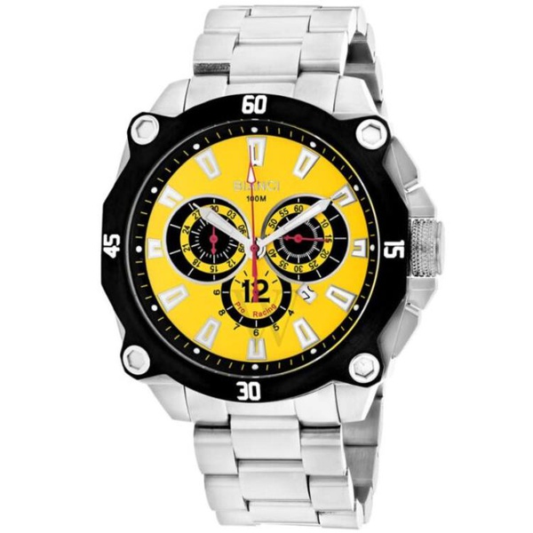  Roberto Bianci MEN'S Enzo Chronograph Stainless Steel Yellow and Black Dial Watch RB71011
