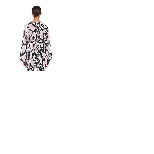  Roberto Cavalli Ladies Macro Lynx Print Tunic Silk Top IQT711-SQP63-D0552