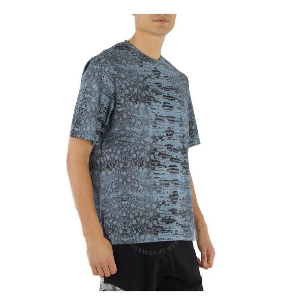  Roberto Cavalli Mens Stone Blue Lizard Print T-shirt HMT600-3GN57-04834