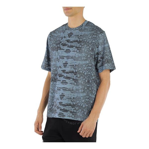  Roberto Cavalli Mens Stone Blue Lizard Print T-shirt HMT600-3GN57-04834