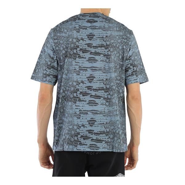  Roberto Cavalli Mens Stone Blue Lizard Print T-shirt HMT600-3GN57-04834