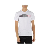 Roberto Cavalli White Hotfix Crystal Logo Cotton T-shirt KNR607-JD060-00053