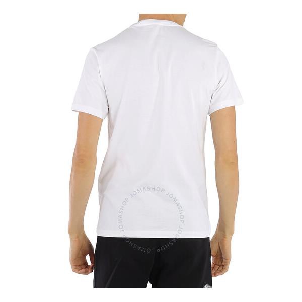  Roberto Cavalli White Hotfix Crystal Logo Cotton T-shirt KNR607-JD060-00053