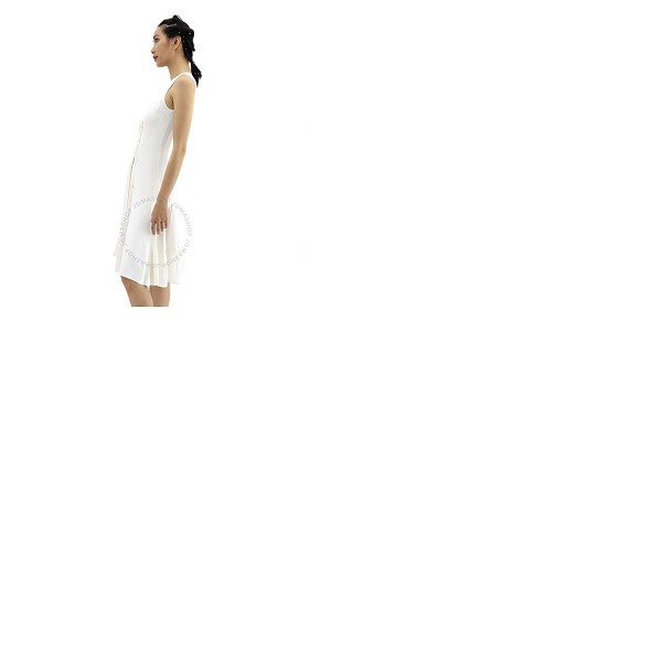  Roberto Cavalli Ladies Natural White Viscose And Silk V-Neck Dress IQM152-MH001-00051