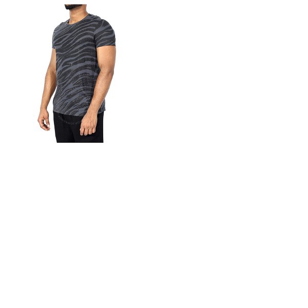  Roberto Cavalli Mens Animalia Print Strass Cotton T-Shirt EN707B-2415C-251