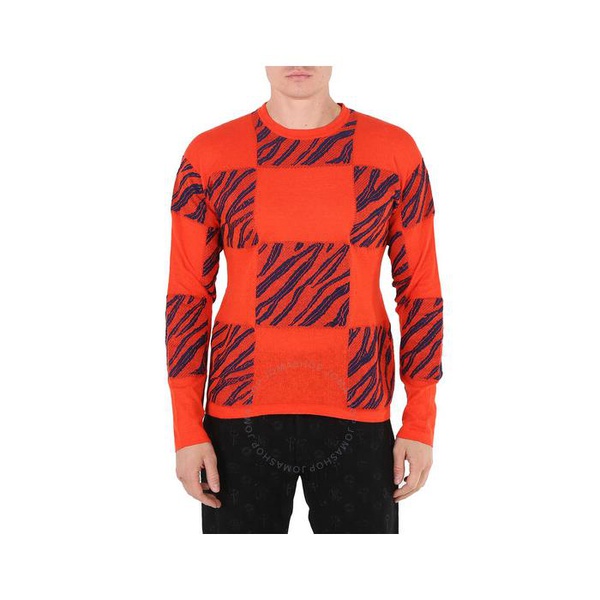  Roberto Cavalli Mens Zebra Check-jacquard Sweater INM614-ME004-D6291