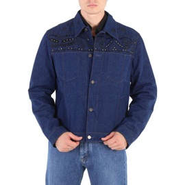 Roberto Cavalli MEN'S Dark Blue Cotton Denim Jacket INJ472-VT005-04564